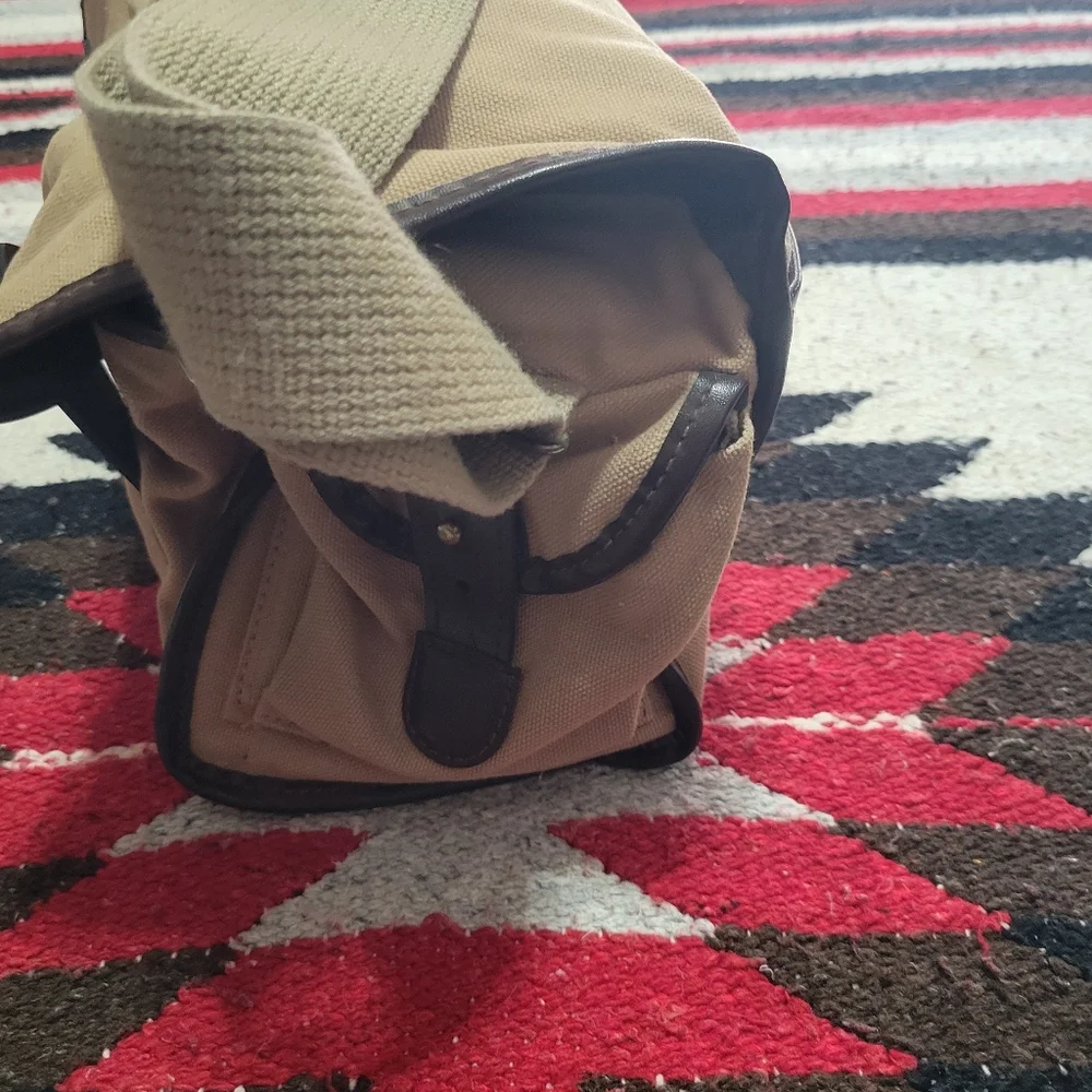 Nikon Beige Canvas Camera Bag with Leather Trim